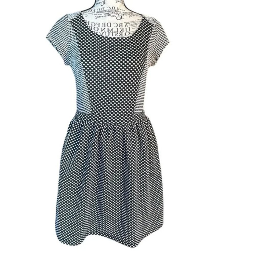 Urban Outfitters Cooperative Size M Black Polka Dot Mini Dress